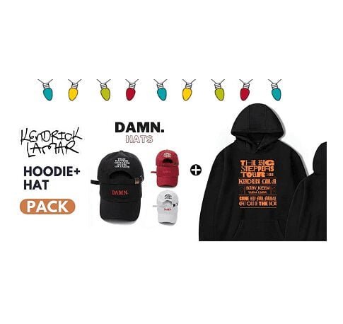 Kendrick Lamar 2022 Concert Hoodie + DAMN Hat Pack