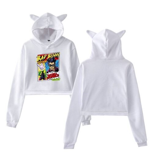 Bad Bunny Cropped Hoodie #1